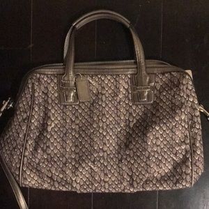 COACH TAYLOR SNAKE PRINT GUNMETAL SATCHEL